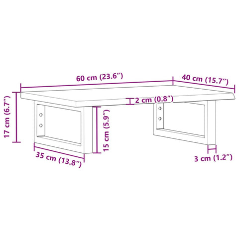 vidaXL Basin Shelf Wall Mounted Steel and Solid Wood Oak