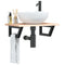 vidaXL Basin Shelf Wall Mounted Steel and Solid Wood Oak