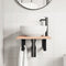 vidaXL Basin Shelf Wall Mounted Steel and Solid Wood Oak