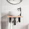 vidaXL Basin Shelf Wall Mounted Steel and Solid Wood Oak
