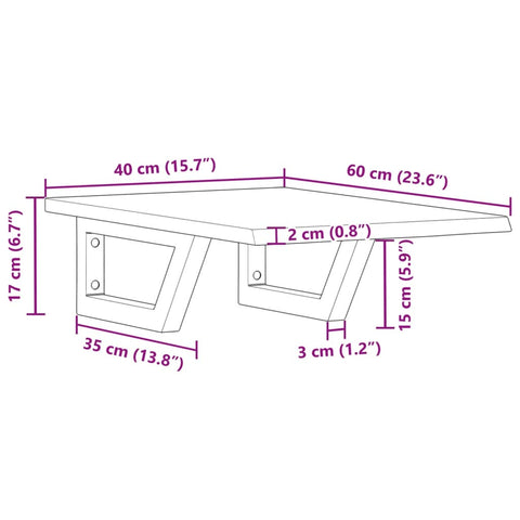vidaXL Basin Shelf Wall Mounted Steel and Solid Wood Oak