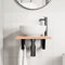 vidaXL Basin Shelf Wall Mounted Steel and Solid Wood Oak