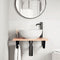 vidaXL Basin Shelf Wall Mounted Steel and Solid Wood Oak