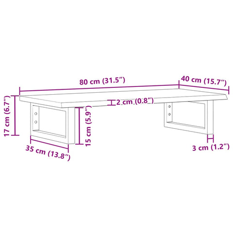 vidaXL Basin Shelf Wall Mounted Steel and Solid Wood Oak