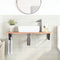vidaXL Basin Shelf Wall Mounted Steel and Solid Wood Oak