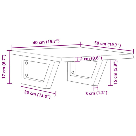 vidaXL Basin Shelf Wall Mounted Steel and Solid Wood Oak