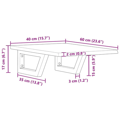 vidaXL Basin Shelf Wall Mounted Steel and Solid Wood Oak