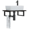 vidaXL Basin Shelf Wall Mounted Steel and Solid Wood Oak