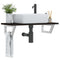 vidaXL Basin Shelf Wall Mounted Steel and Solid Wood Oak