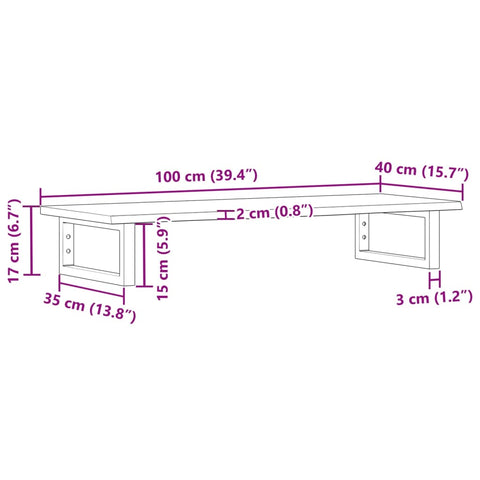 vidaXL Basin Shelf Wall Mounted Steel and Solid Wood Oak