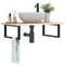 vidaXL Basin Shelf Wall Mounted Steel and Solid Wood Oak