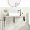 vidaXL Basin Shelf Wall Mounted Steel and Solid Wood Oak