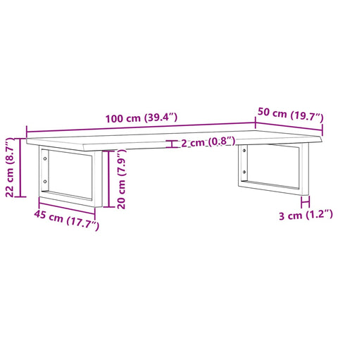 vidaXL Basin Shelf Wall Mounted Steel and Solid Wood Oak