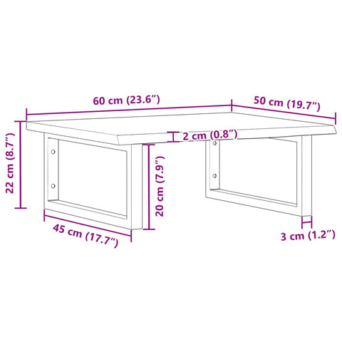vidaXL Basin Shelf Wall Mounted Steel and Solid Wood Oak
