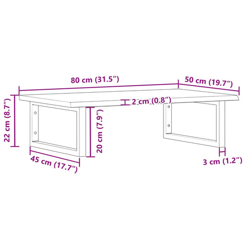 vidaXL Basin Shelf Wall Mounted Steel and Solid Wood Oak