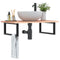 vidaXL Basin Shelf Wall Mounted Steel and Solid Wood Oak