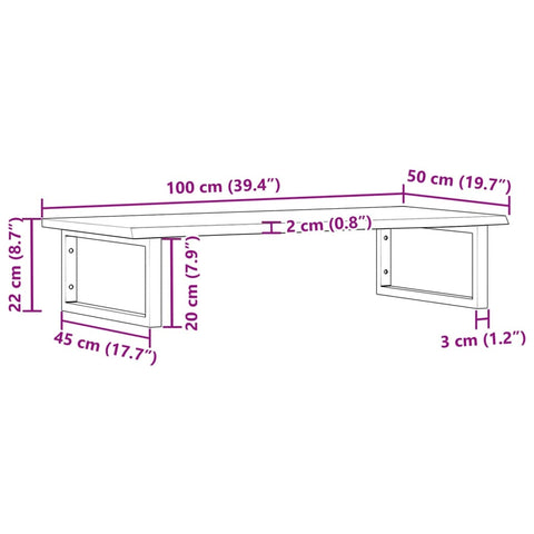 vidaXL Basin Shelf Wall Mounted Steel and Solid Wood Oak