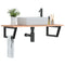 vidaXL Basin Shelf Wall Mounted Steel and Solid Wood Oak