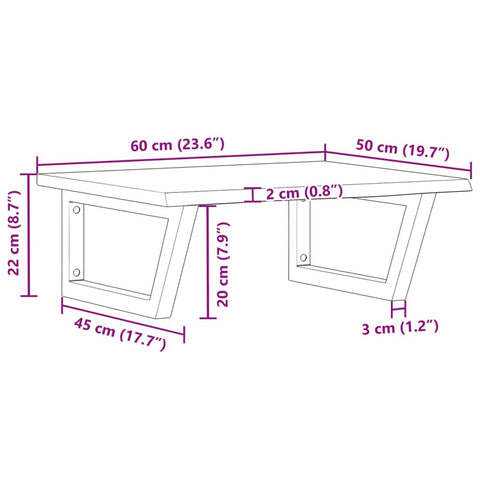 vidaXL Basin Shelf Wall Mounted Steel and Solid Wood Oak