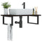 vidaXL Basin Shelf Wall Mounted Steel and Solid Wood Oak