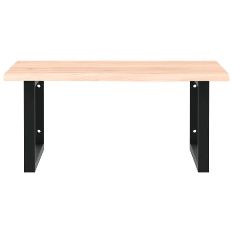 vidaXL Basin Shelf Wall Mounted Steel and Solid Wood Oak