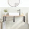 vidaXL Basin Shelf Wall Mounted Steel and Solid Wood Oak