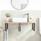 vidaXL Basin Shelf Wall Mounted Steel and Solid Wood Oak