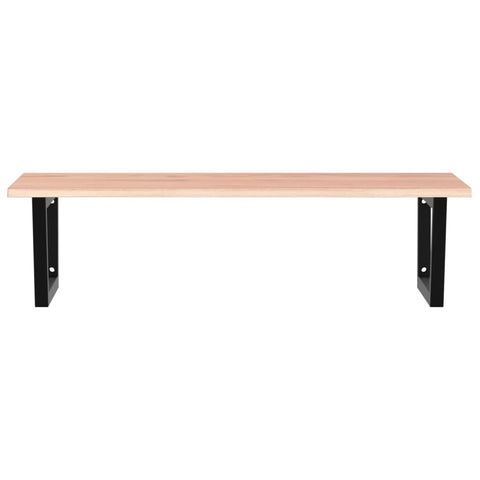 vidaXL Basin Shelf Wall Mounted Steel and Solid Wood Oak