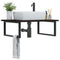 vidaXL Basin Shelf Wall Mounted Steel and Solid Wood Oak