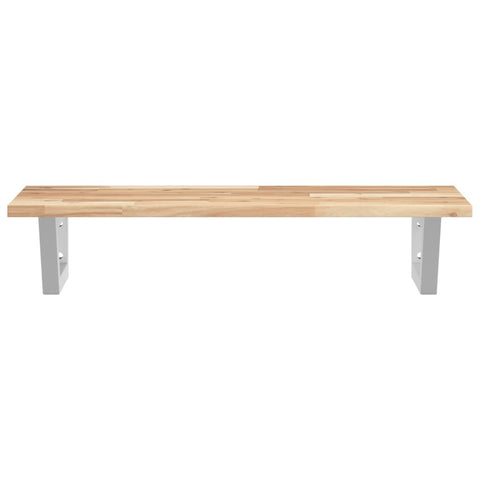 vidaXL Basin Shelf Wall Mounted Steel and Solid Wood Acacia