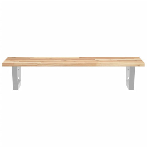 vidaXL Basin Shelf Wall Mounted Steel and Solid Wood Acacia