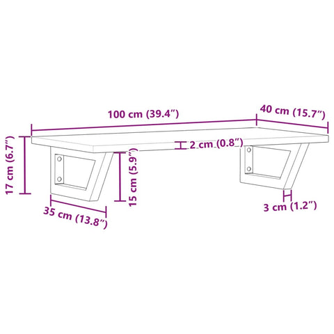 vidaXL Basin Shelf Wall Mounted Steel and Solid Wood Acacia