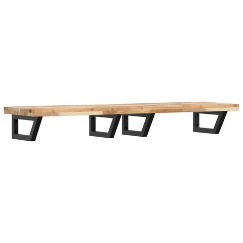 vidaXL Basin Shelf Wall Mounted Steel and Solid Wood Acacia