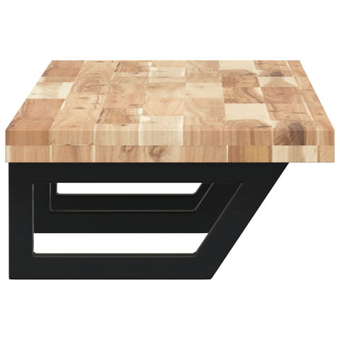 vidaXL Basin Shelf Wall Mounted Steel and Solid Wood Acacia