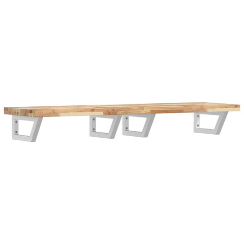 vidaXL Basin Shelf Wall Mounted Steel and Solid Wood Acacia