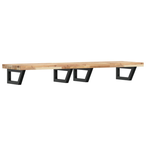 vidaXL Basin Shelf Wall Mounted Steel and Solid Wood Acacia