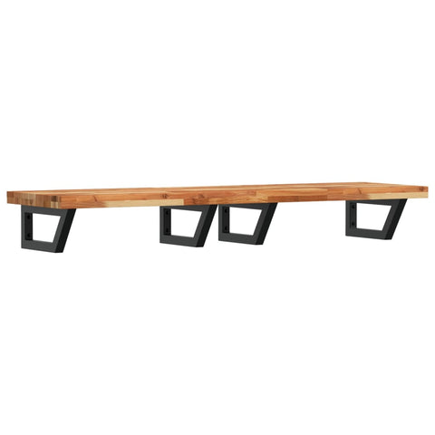 vidaXL Basin Shelf Wall Mounted Steel and Solid Wood Acacia