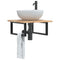 vidaXL Basin Shelf Wall Mounted Steel and Solid Wood Acacia