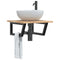 vidaXL Basin Shelf Wall Mounted Steel and Solid Wood Acacia