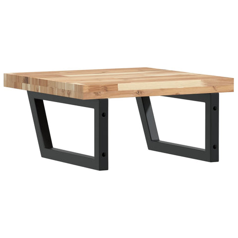 vidaXL Basin Shelf Wall Mounted Steel and Solid Wood Acacia