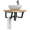 vidaXL Basin Shelf Wall Mounted Steel and Solid Wood Acacia