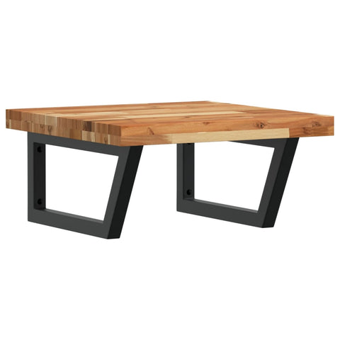 vidaXL Basin Shelf Wall Mounted Steel and Solid Wood Acacia