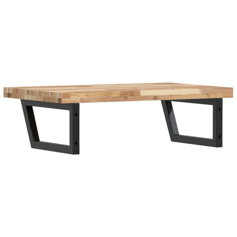 vidaXL Basin Shelf Wall Mounted Steel and Solid Wood Acacia