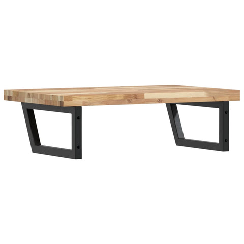 vidaXL Basin Shelf Wall Mounted Steel and Solid Wood Acacia