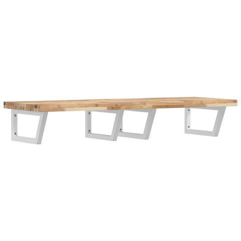 vidaXL Basin Shelf Wall Mounted Steel and Solid Wood Acacia