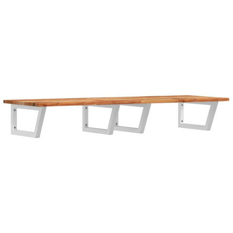 vidaXL Basin Shelf Wall Mounted Steel and Solid Wood Acacia
