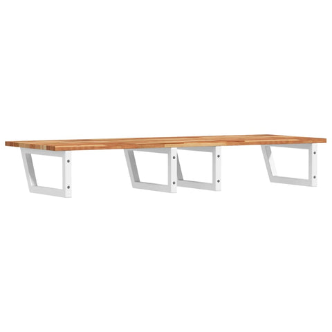 vidaXL Basin Shelf Wall Mounted Steel and Solid Wood Acacia
