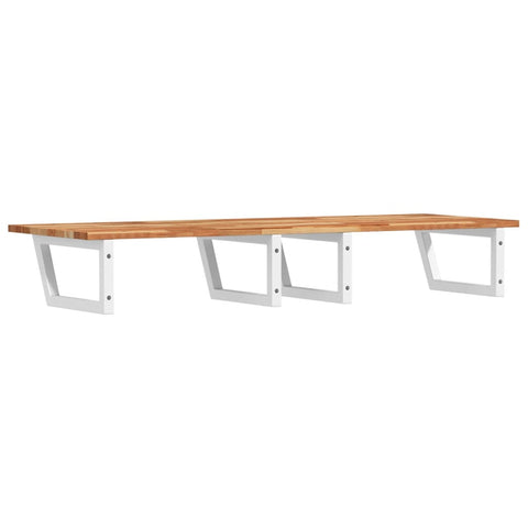 vidaXL Basin Shelf Wall Mounted Steel and Solid Wood Acacia