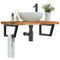 vidaXL Basin Shelf Wall Mounted Steel and Solid Wood Acacia