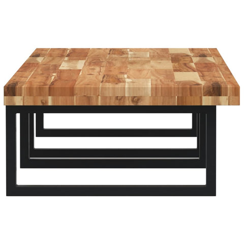 vidaXL Basin Shelf Wall Mounted Steel and Solid Wood Acacia